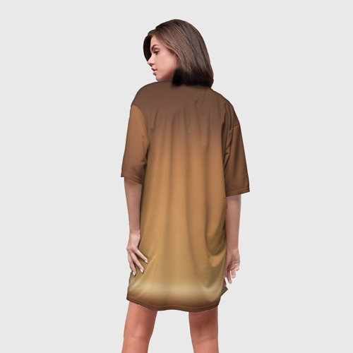 Платье-футболка 3D Матрёшка 585 Гольд кукла, цвет 3D печать - фото 4
