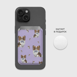 Картхолдер Magsafe магнитный Континентальный той-спаниель - фото 2