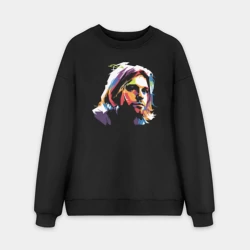 Мужской свитшот oversize без начеса хлопок Кобейн