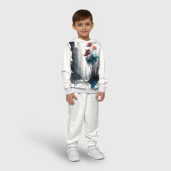 Детский костюм с толстовкой 3D Московская улица и цветы - коллекция Бело-сине-красный - Хуф и Ся - фото 2