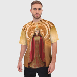 Мужская футболка oversize 3D Матрёшка 585 Гольд царица - фото 2