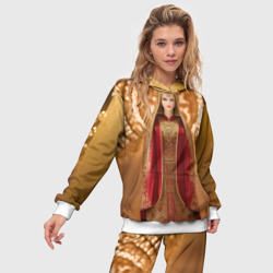 Женский костюм с толстовкой 3D Матрёшка 585 Гольд царица - фото 2