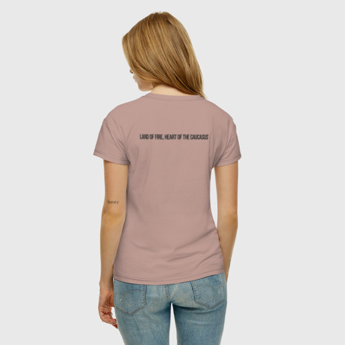 Женская футболка хлопок I love Azerbaijan, цвет пыльно-розовый - фото 4