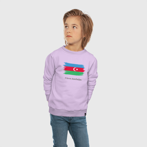 Детский свитшот хлопок I love Azerbaijan, цвет лаванда - фото 5