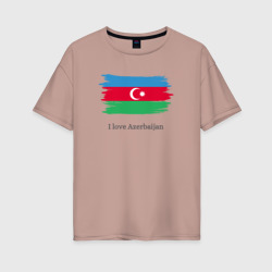 Женская футболка хлопок Oversize I love Azerbaijan