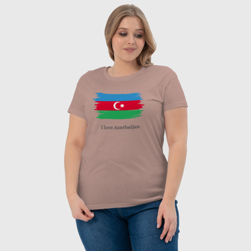 Женская футболка хлопок I love Azerbaijan, цвет пыльно-розовый - фото 6