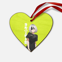 Деревянная игрушка Сердце YoRHa 2-gou B-gata