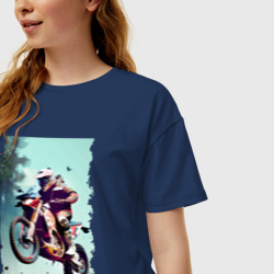 Женская футболка хлопок Oversize Мотокросс - экстрим - фото 2