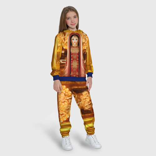 Детский костюм с толстовкой 3D Матрёшка 585 Гольд барыня, цвет синий - фото 5