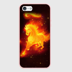 Чехол для iPhone 5/5S матовый Огненный конь мчится
