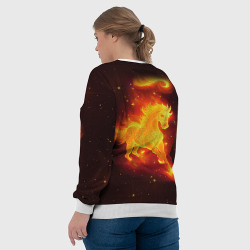 Женский свитшот 3D Огненный конь мчится, цвет 3D печать - фото 7