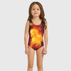 Детский купальник 3D Огненный конь мчится