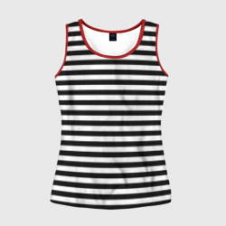 Женская майка 3D Тельняшка черная Подводного флота ВМФ