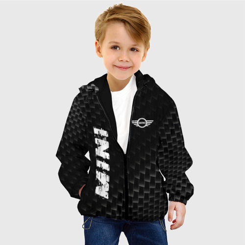 Детская куртка 3D Mini карбоновый фон, цвет черный - фото 3