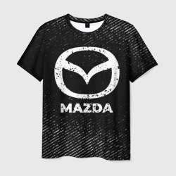 Мужская футболка 3D Mazda с потертостями на темном фоне