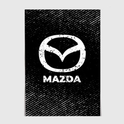 Постер Mazda с потертостями на темном фоне