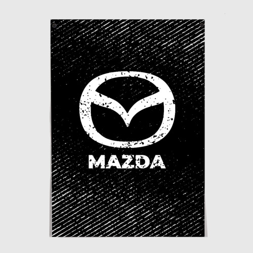 Постер Mazda с потертостями на темном фоне