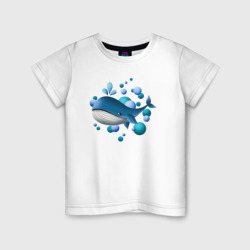 Детская футболка хлопок Кит и пузырьки