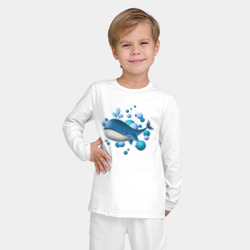 Детская пижама с лонгсливом хлопок Кит и пузырьки - фото 2