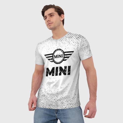 Мужская футболка 3D Mini с потертостями на светлом фоне, цвет 3D печать - фото 3