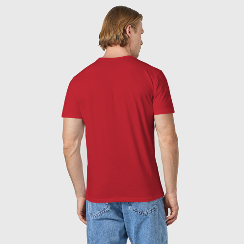 Мужская светящаяся футболка с принтом Значок Mini в стиле glitch, вид сзади #2
