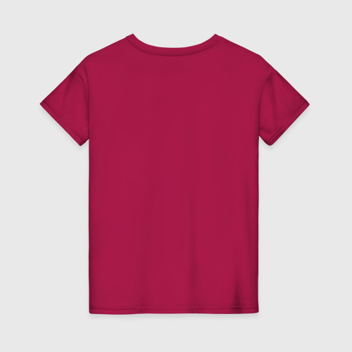 Светящаяся женская футболка с принтом Значок Mini в стиле glitch, вид сзади #1