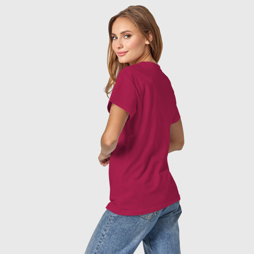 Светящаяся женская футболка с принтом Значок Mini в стиле glitch, вид сзади #2