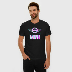 Мужская футболка хлопок Slim Значок Mini в стиле glitch - фото 2