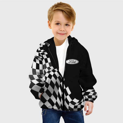 Детская куртка 3D Ford racing flag, цвет черный - фото 3