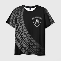 Мужская футболка 3D Lamborghini tire tracks