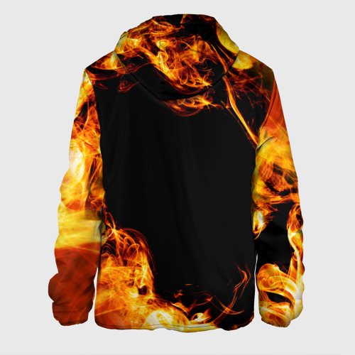Мужская куртка 3D с принтом Led Zeppelin и пылающий огонь, вид сзади #1