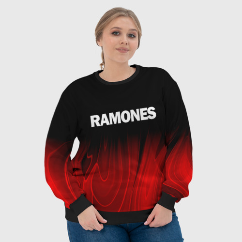 Женский свитшот 3D Ramones red plasma, цвет 3D печать - фото 6