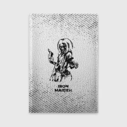 Обложка для автодокументов Iron Maiden с потертостями на светлом фоне