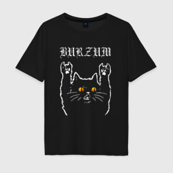 Мужская футболка хлопок Oversize Burzum rock cat