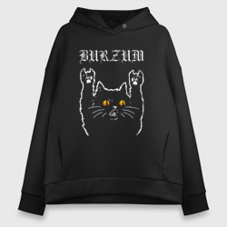 Женское худи Oversize хлопок Burzum rock cat