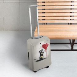 Чехол для чемодана 3D Крыса и сердце - фото 2