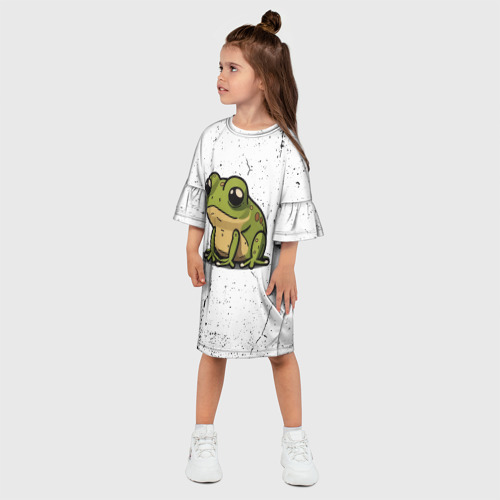 Детское платье 3D Маленькая лягушка, цвет 3D печать - фото 3