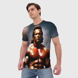 Мужская футболка 3D Арнольд Шварценеггер железный арни - фото 2