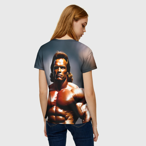 Женская футболка 3D Арнольд Шварценеггер железный арни, цвет 3D печать - фото 4