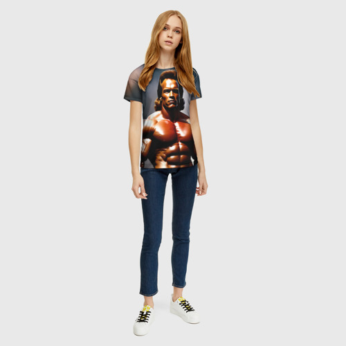 Женская футболка 3D Арнольд Шварценеггер железный арни, цвет 3D печать - фото 5