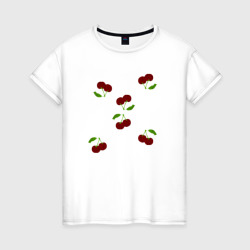 Женская футболка хлопок Спелые вишни