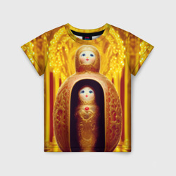 Детская футболка 3D Матрёшка 585 Гольд купчиха