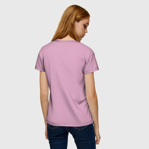 Женская футболка 3D с принтом Кошечка в салоне красоты, вид сзади #2