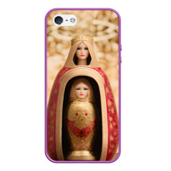 Чехол для iPhone 5/5S матовый Матрёшка 585 Гольд царевна