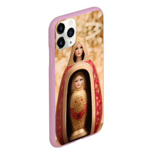 Чехол для iPhone 11 Pro Max матовый Матрёшка 585 Гольд царевна, цвет розовый - фото 3