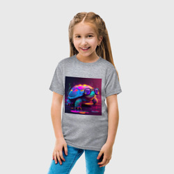Детская футболка хлопок Неоновая черепаха - фото 2