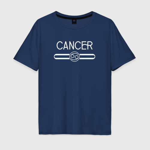 Мужская футболка хлопок Oversize Знак зодиака Рак - бренд, цвет темно-синий