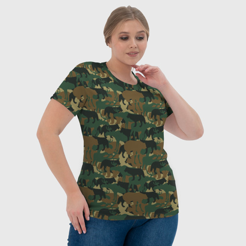 Женская футболка 3D Звери - камуфляж, цвет 3D печать - фото 6