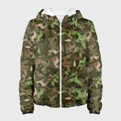 Женская куртка 3D Олени и дубовые листья - камуфляж