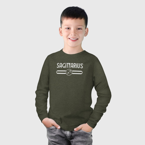 Детский лонгслив хлопок с принтом Знак зодиака Стрелец - бренд, фото на моделе #1